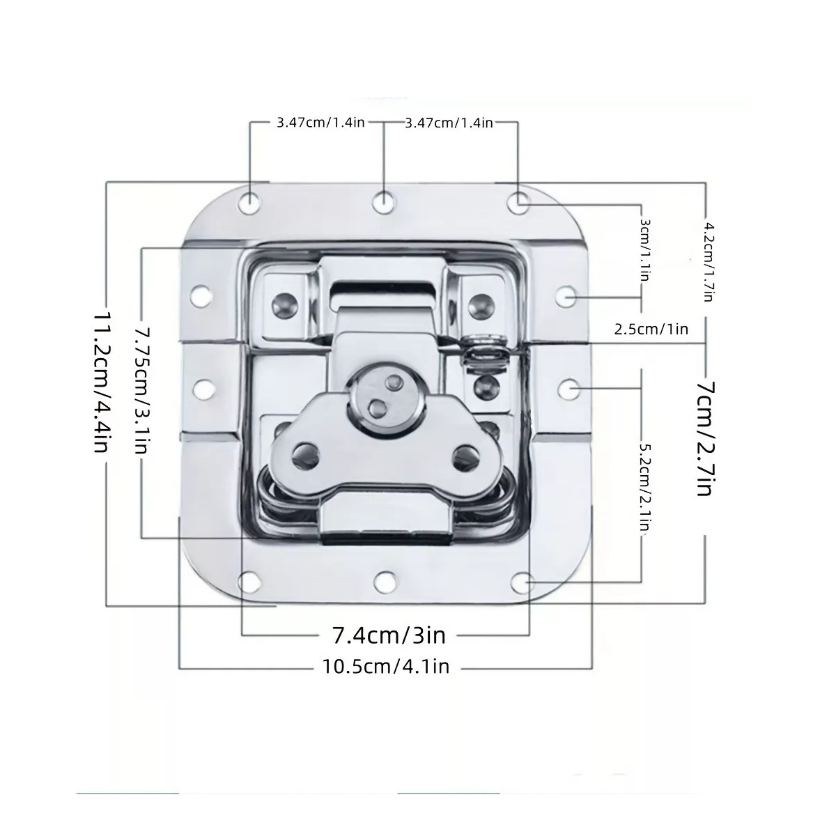 Foto 4 pulgar | Juego de 4 Broches Cromados Medianos para Flight Case Eo Safe Imports Plateado