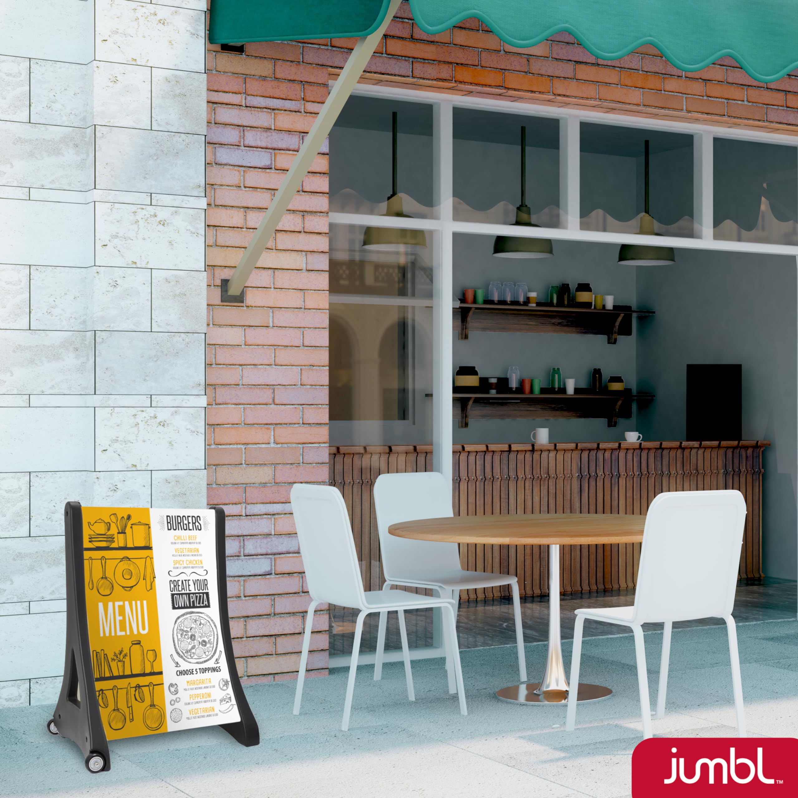 Foto 8 pulgar | Letrero Jumbl De 60 X 90 Cm, Doble Cara, Con Ruedas Portátiles - Venta Internacional.