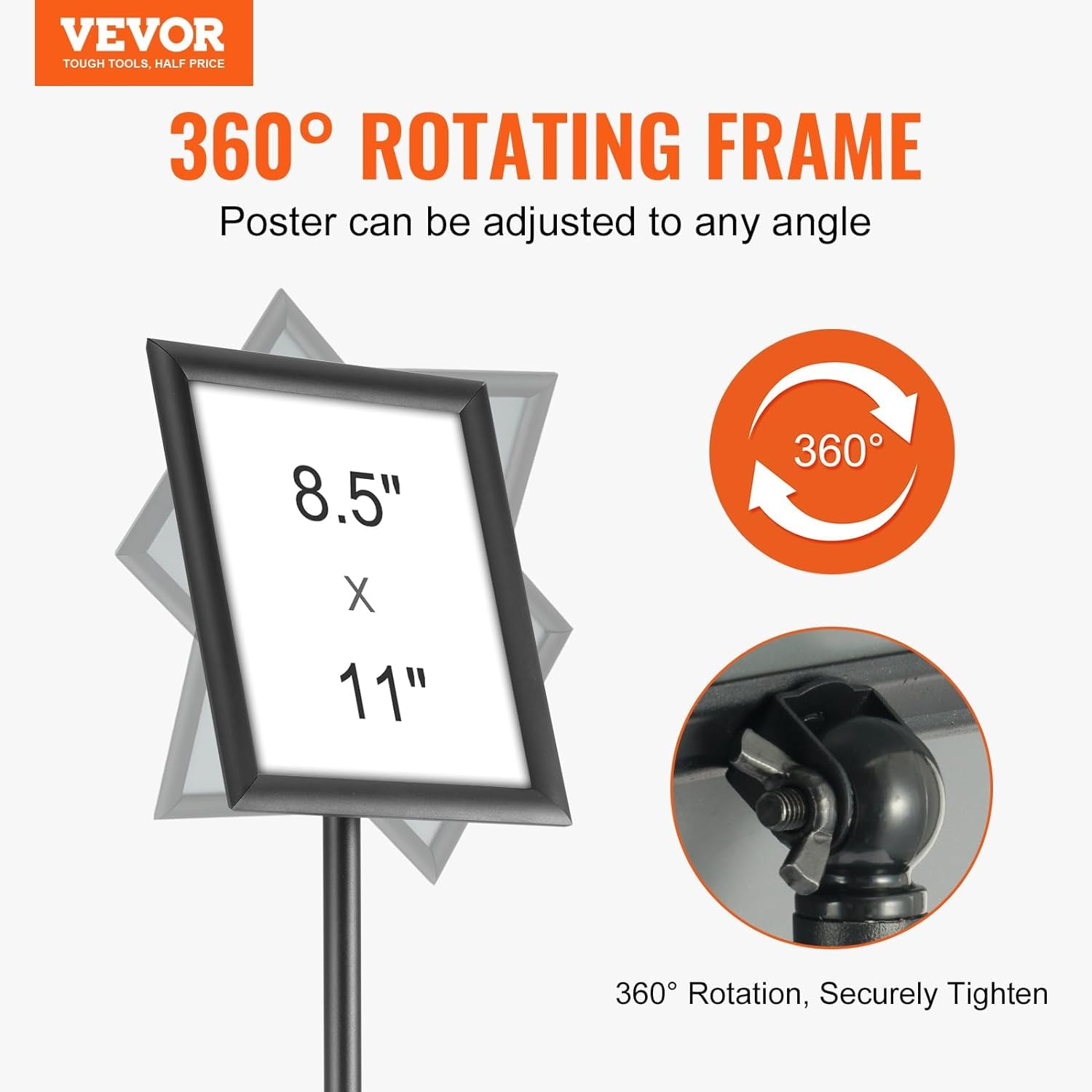 Foto 2 | Soporte Para Letreros Con Pedestal Vevor, 8,5 X 11 Pulgadas, Ajustable, Negro - Venta Internacional.