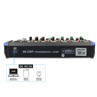 Foto 4 | Mezcladora de Audio Steelpro Usb Bluetooth 8ch 16 Efectos
