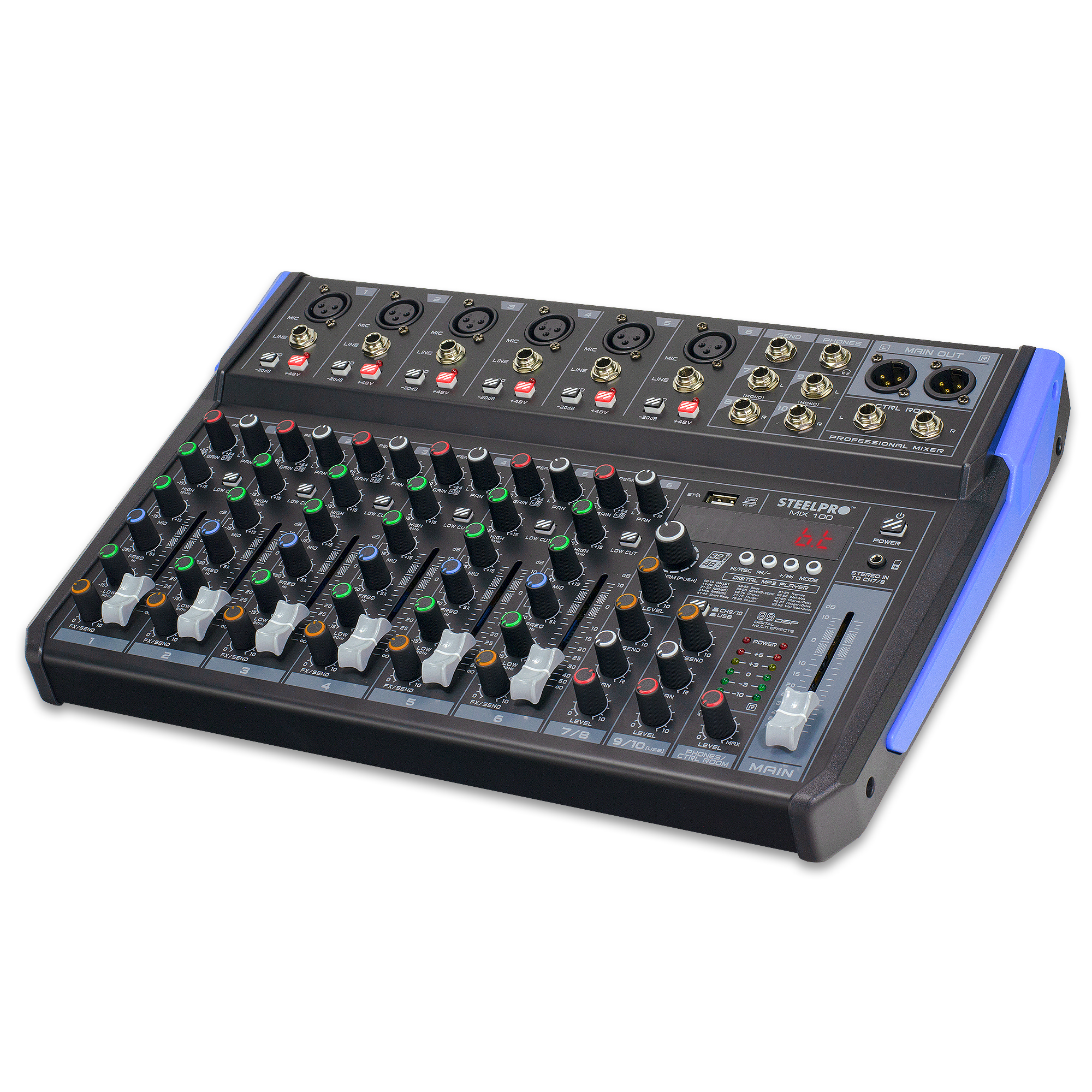 Foto 6 pulgar | Mezcladora Mixer de 10 Ch Steelpro 99 Efectos Bluetooth Usb-