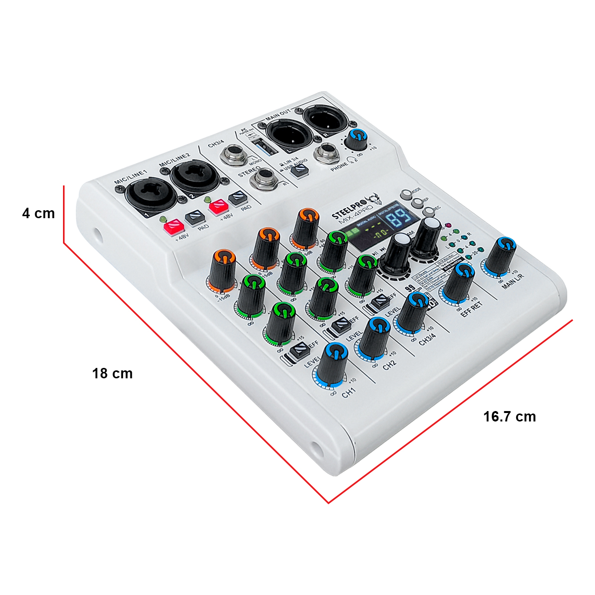 Foto 3 | Mezcladora 4 Canales Dsp 99 Efectos Bt/usb Steelpro