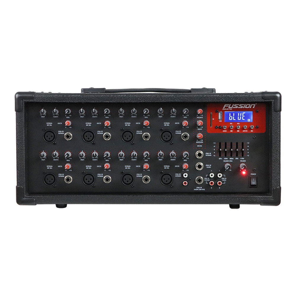 Consola Mezcladora Fussion Acustic 8 Canales Negra