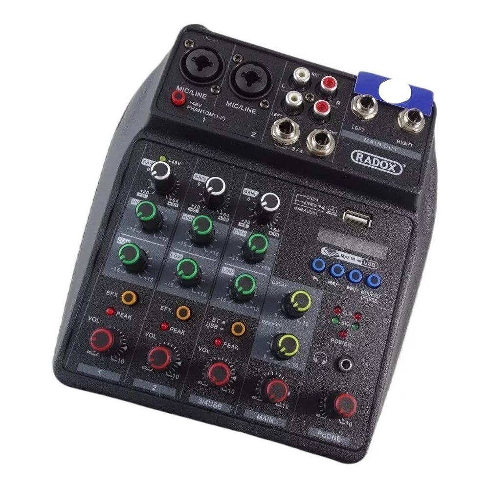 Foto 2 pulgar | Mezcladora de Audio Radox Bluetooth 4 Canales
