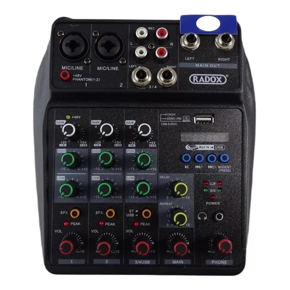Foto 3 pulgar | Mezcladora de Audio Radox Bluetooth 4 Canales