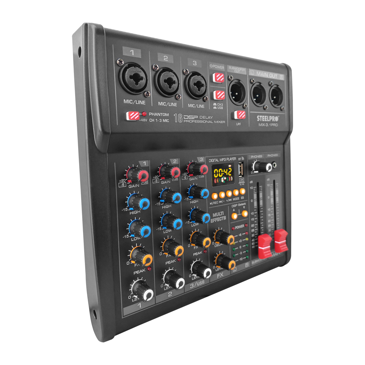 Foto 3 pulgar | Mezcladora 4 Canales 3+subwoofer Xlr Steelpro Bluetooth Usb