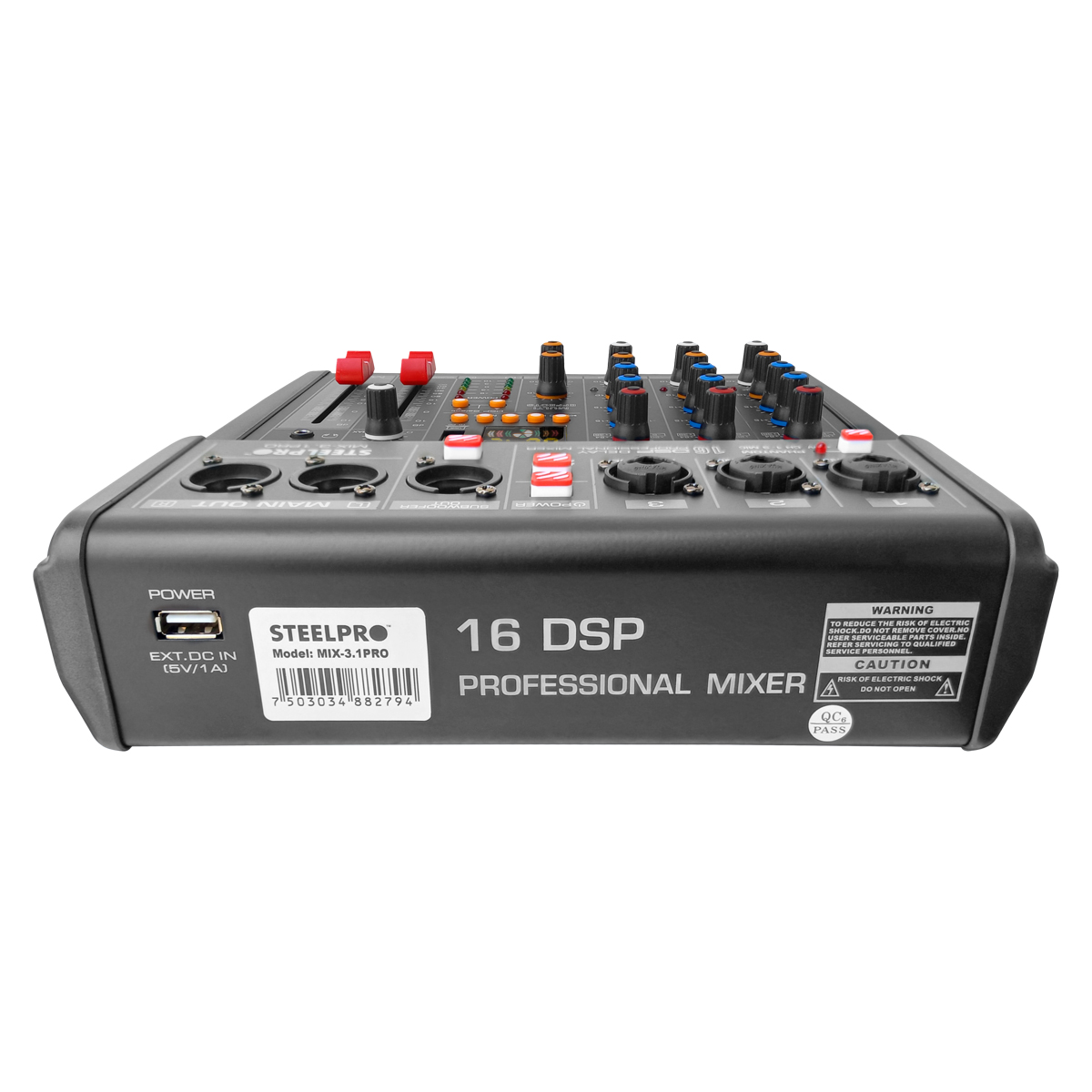 Foto 4 pulgar | Mezcladora 4 Canales 3+subwoofer Xlr Steelpro Bluetooth Usb