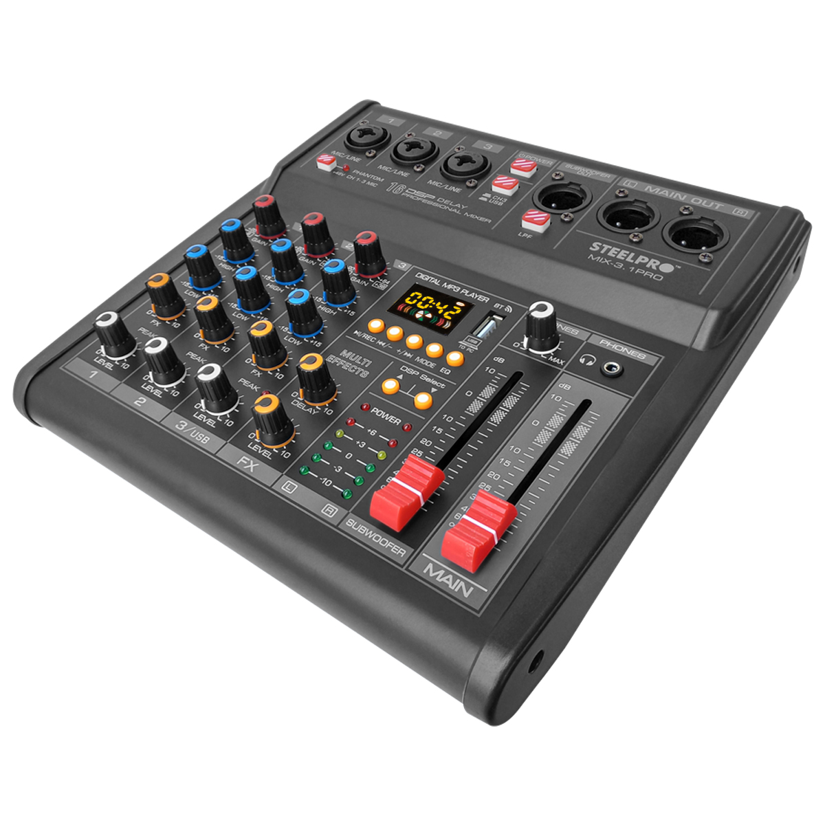 Foto 6 pulgar | Mezcladora 4 Canales 3+subwoofer Xlr Steelpro Bluetooth Usb