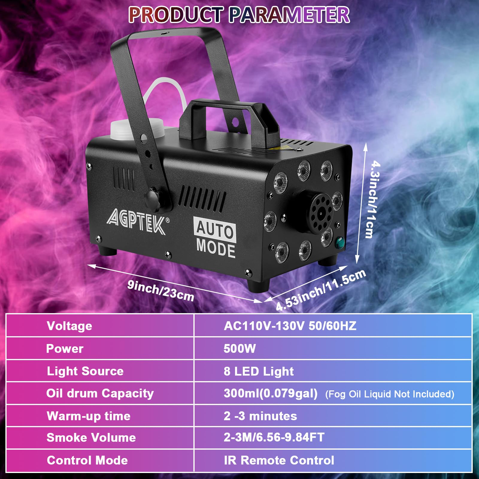 Foto 7 pulgar | Máquina De Humo Agptek 500w 2000cfm Con 13 Luces Led - Venta Internacional.