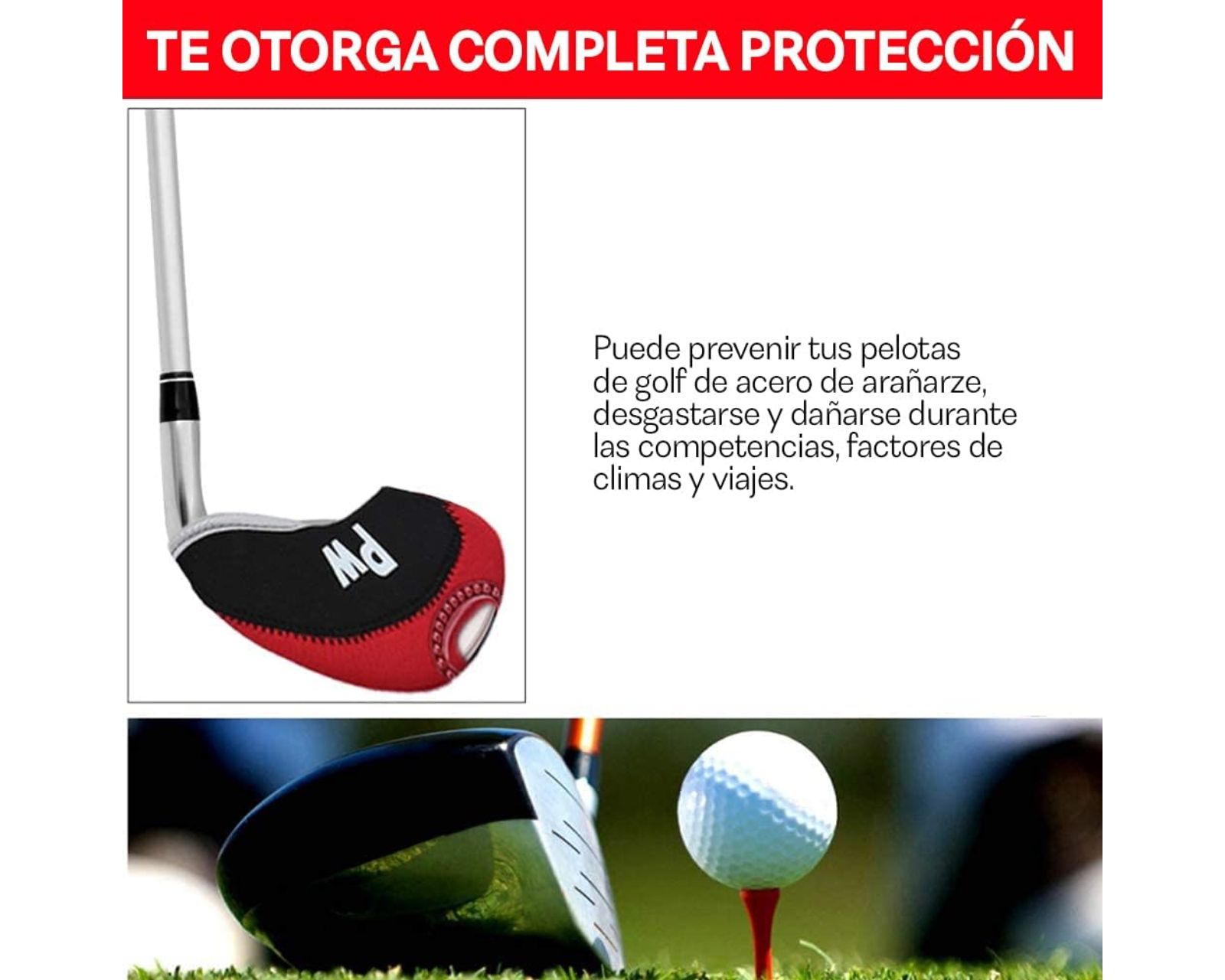 Foto 4 | Set Fundas para Palos de Golf Genéricas Multicolor Protectoras e Impermeables de Neopreno 10 Piezas