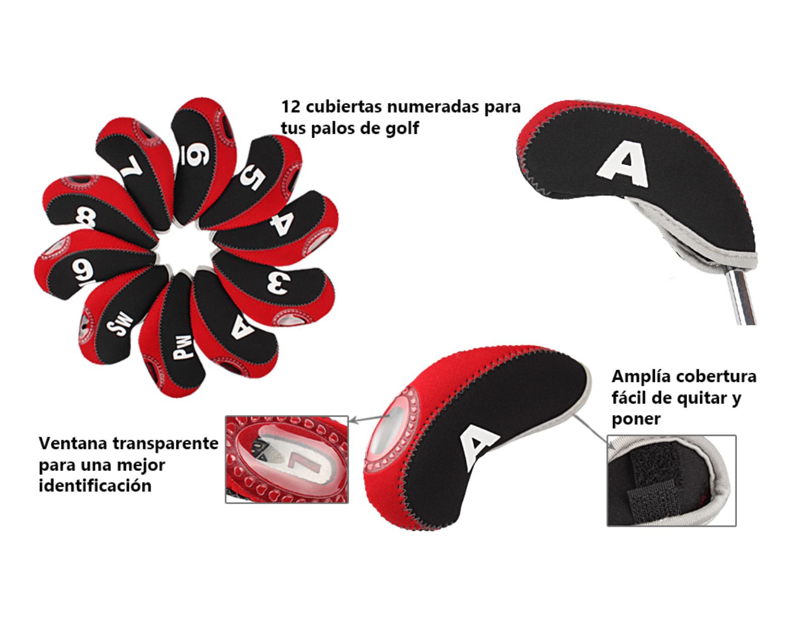 Foto 7 | Set Fundas para Palos de Golf Genéricas Multicolor Protectoras e Impermeables de Neopreno 10 Piezas