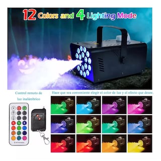 Foto 2 | Máquina de Humo 500W con Luces LED RGB y Control Remoto Inalámbrico