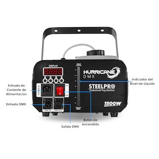 Foto 3 | Maquina De Humo 1500w Control Inalámbrico Steelpro Hurricane Color Negro