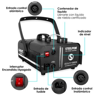 Foto 3 | Maquina de Humo 1250w Control Alambrico/Inalambrico Steelpro Negro