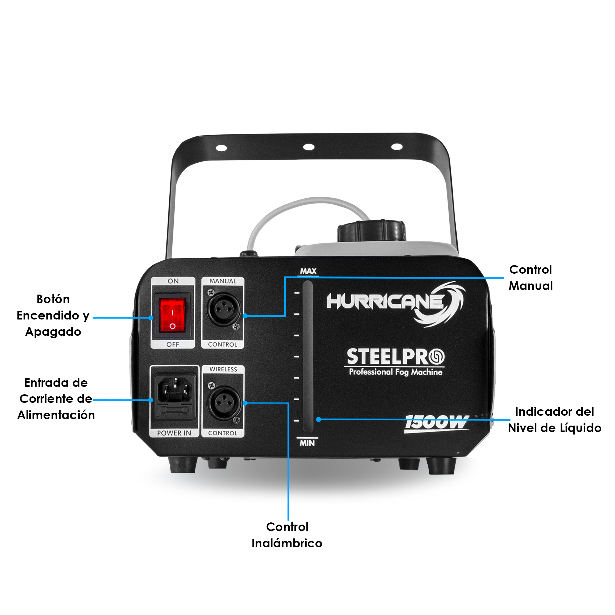 Foto 4 pulgar | Máquina de Humo Steelpro Hurricane 1500w Control Inalámbrico