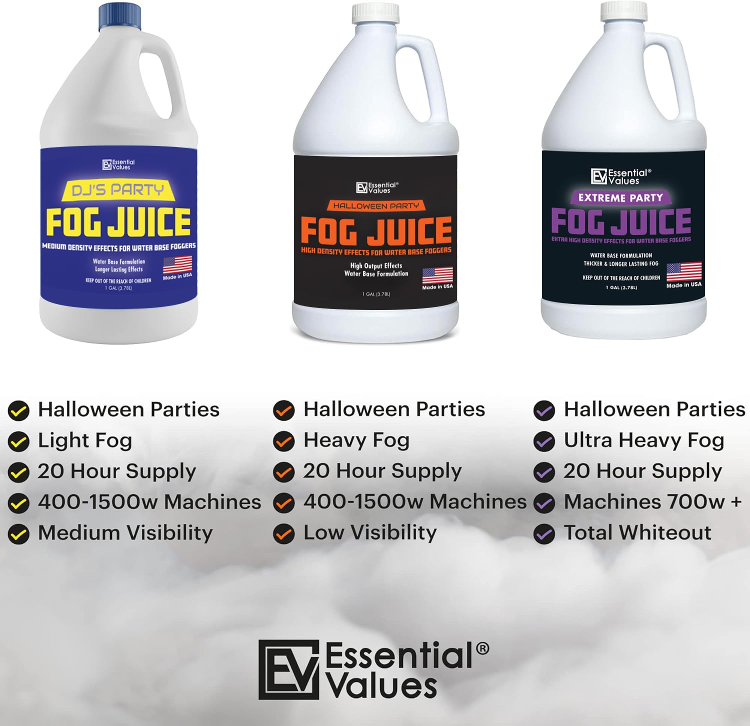 Foto 4 | Fluido Para Máquinas Antiniebla Essential Values Extreme High Densidad 3,78 L - Venta Internacional.