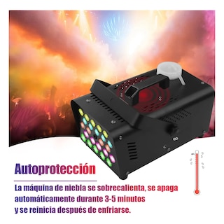 Foto 2 | Máquina De Humo Con 24 Luces Led Coloridas Y 4 Efectos Estroboscópicos Eo Safe Imports Esi-20201 Negro