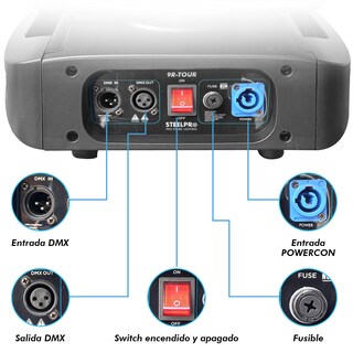 Foto 3 | Case 2 Cabezas Moviles Beam 9r Efecto Arcoiris/agua Steelpro Con 4 Pro Clamps
