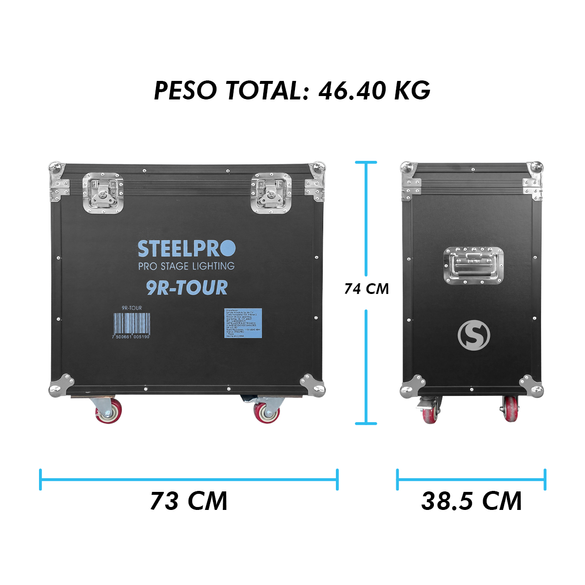 Foto 5 pulgar | Case 2 Cabezas Moviles Beam 9r Efecto Arcoiris/agua Steelpro Con 4 Pro Clamps
