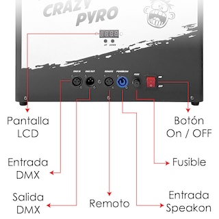 Foto 3 | Maquina De Fuego Profesional Crazy Pyro Dmx Steelpro