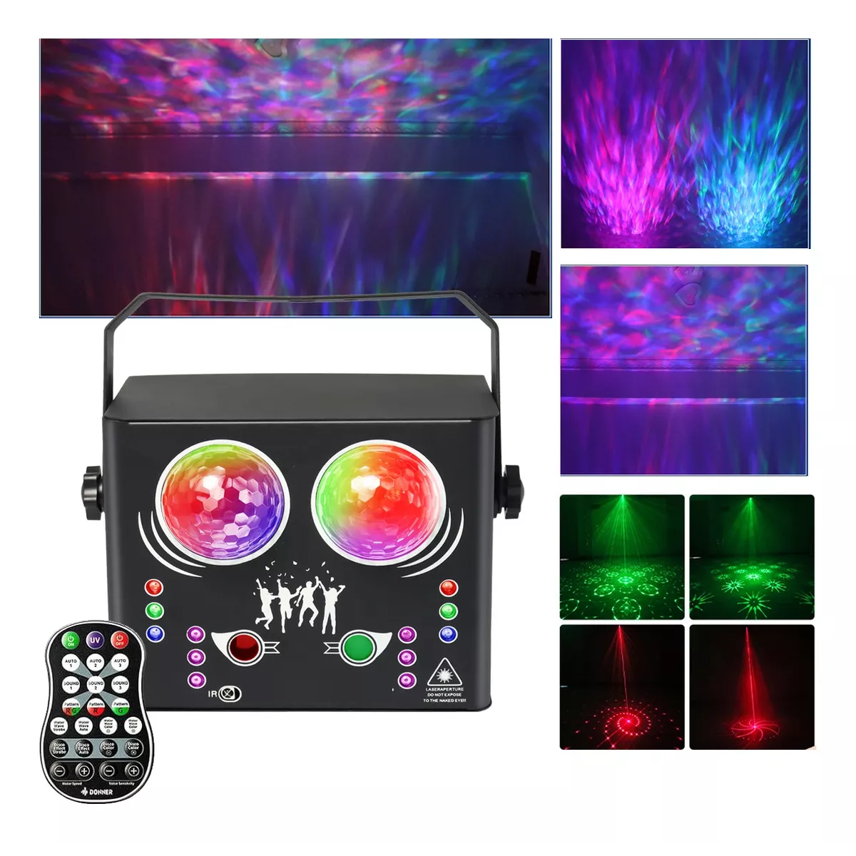 Foto 3 pulgar | Luz Laser Dj para Escenario con Control Remoto Eo Safe Imports Negro