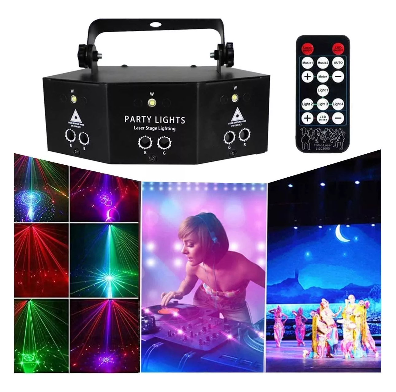 Foto 3 pulgar | Proyector Láser Nayumi con Luces RGB Disco Dj Estroboscópico Escenario Negro