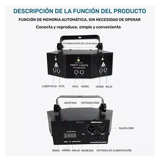 Foto 5 | Proyector Láser Nayumi con Luces RGB Disco Dj Estroboscópico Escenario Negro