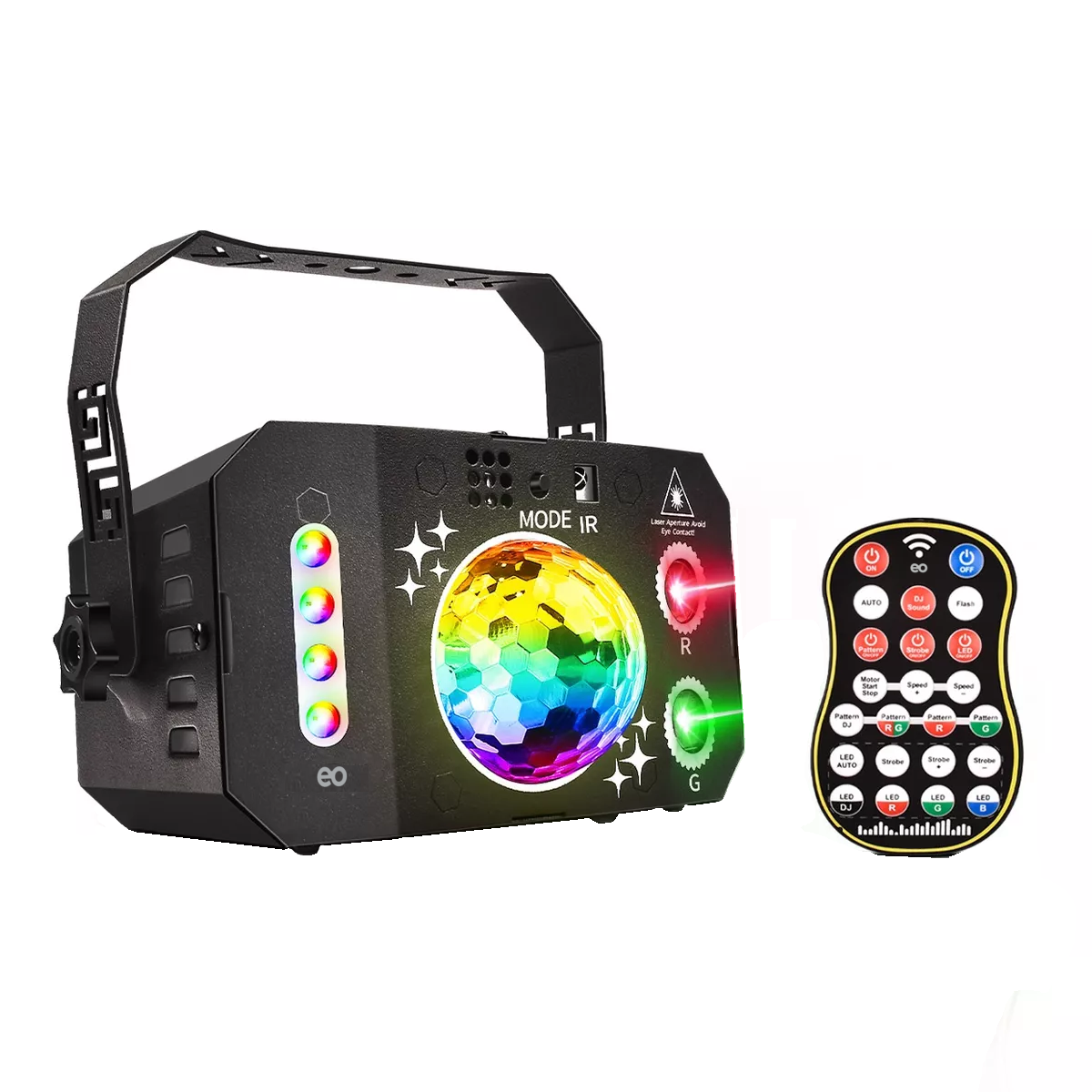 Foto 2 pulgar | Proyector Laser Dj Luz Fiesta Escenario Rgbw Estroboscopicas Eo Safe Imports Esi-10404-1 Negro