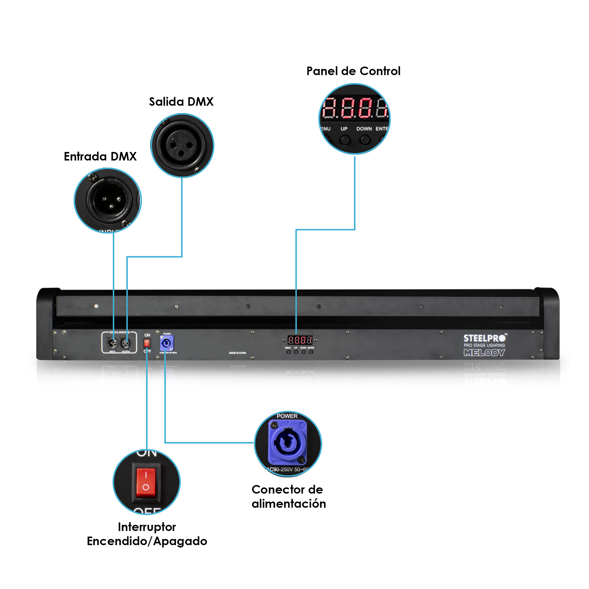 Foto 5 pulgar | Barra Laser Azul 8 X 500mw Luces Dj - Melody By Steelpro