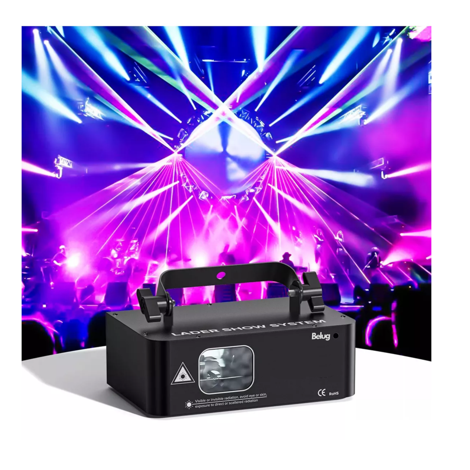 Foto 4 pulgar | Proyector Rayo Láser Belug Rgb Dmx Potente 500mw Par Luces Para Dj, Negro