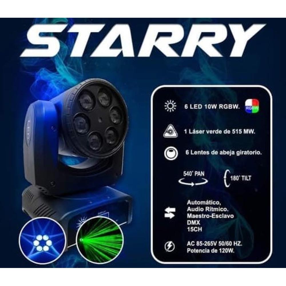 Foto 5 | Cabeza Móvil Starry Laser + Caleidoscopio Megaluz