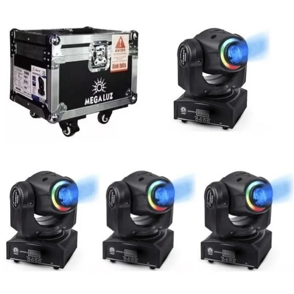 Foto 1 | 4 Cabezas Móviles Minispot Led30w Contour con Case color Negro