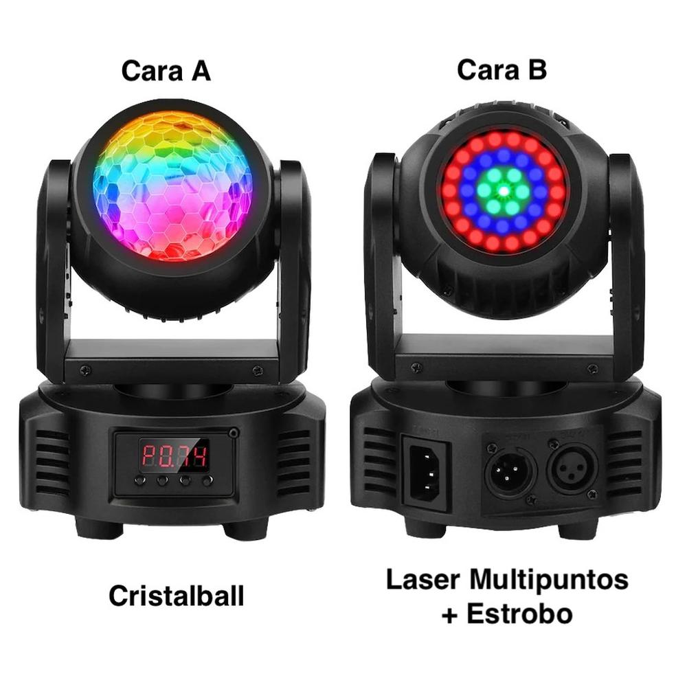 Foto 4 pulgar | Mini Cabeza Robotica Cristalball + Laser Multipuntos + Estrobo