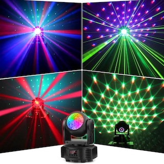 Foto 5 | Mini Cabeza Robotica Cristalball + Laser Multipuntos + Estrobo