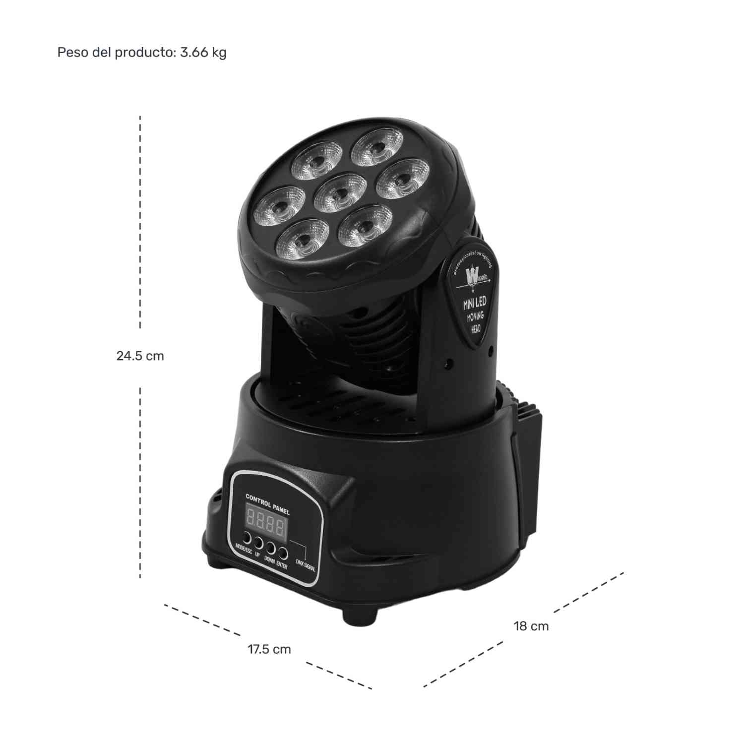 Foto 9 pulgar | Luces Cabeza Movil Wash Robotica 7 Luces Led Rgbw Dj Disco