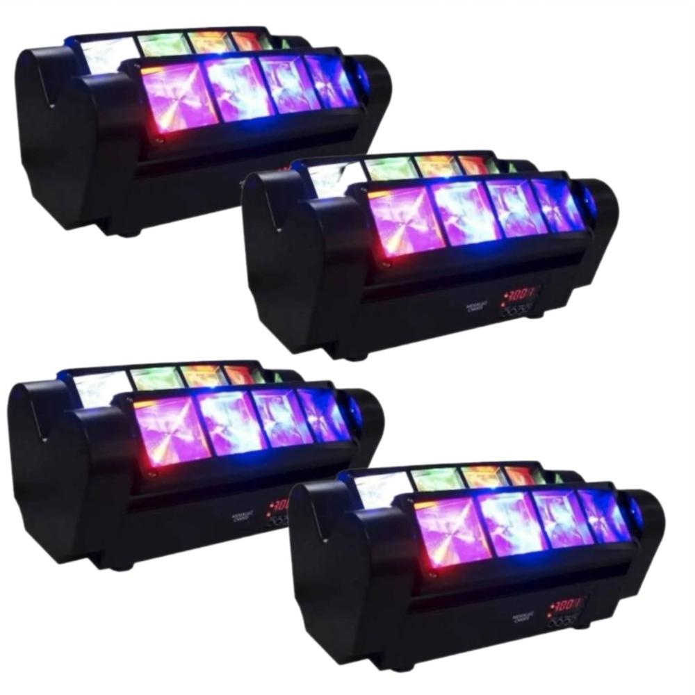 Foto 1 | Combo de 4 Mini Spider 8 Beam 8x3 RGB Beam con Control DMX y Modo Audiorítmico