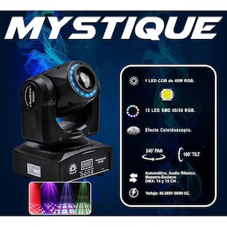 Foto 6 | Cabeza Robotica Moon Con Aro Led Mystique 40 Efecto Caleidoscopio