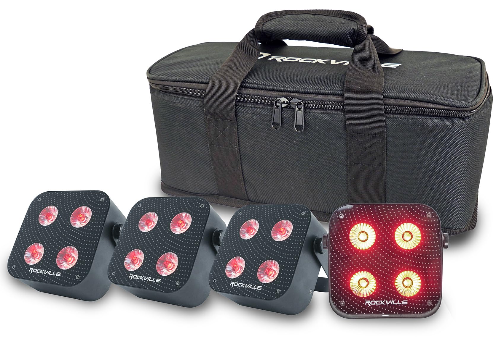 Foto 1 | Luces Led De Lavado Rockville Mini Ir4 Negras, Paquete De 4 Unidades, Rgbwa+uv - Venta Internacional.