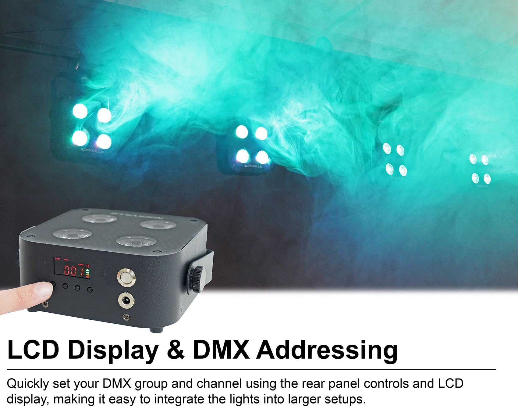 Foto 5 | Lámpara Led De Lavado Rockville Rf4 V2 Rgbwa+uv Con Aplicación Y Control Remoto - Venta Internacional.