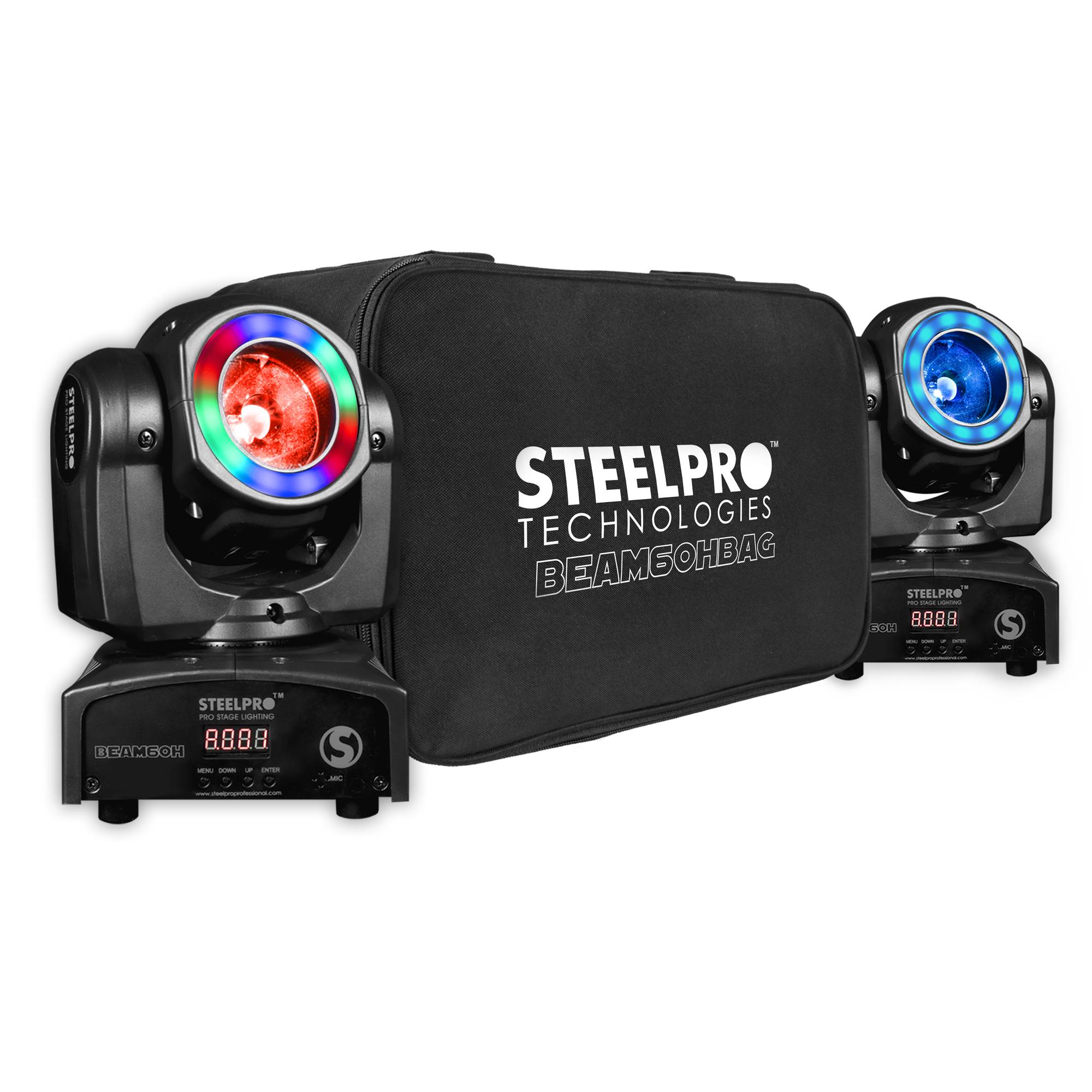 Foto 2 pulgar | Steelpro Beam60h Bag Con 2 Cabezas Móvil Led Beam 1x60watts, Rgbw