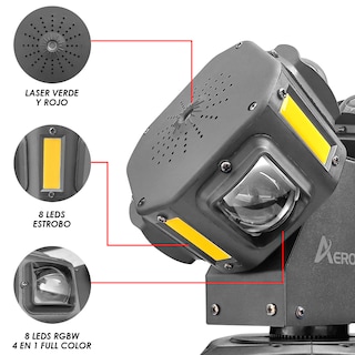 Foto 5 | Beam Móviles Rgbw/ Estrobo+laser Con Maleta Steelpro