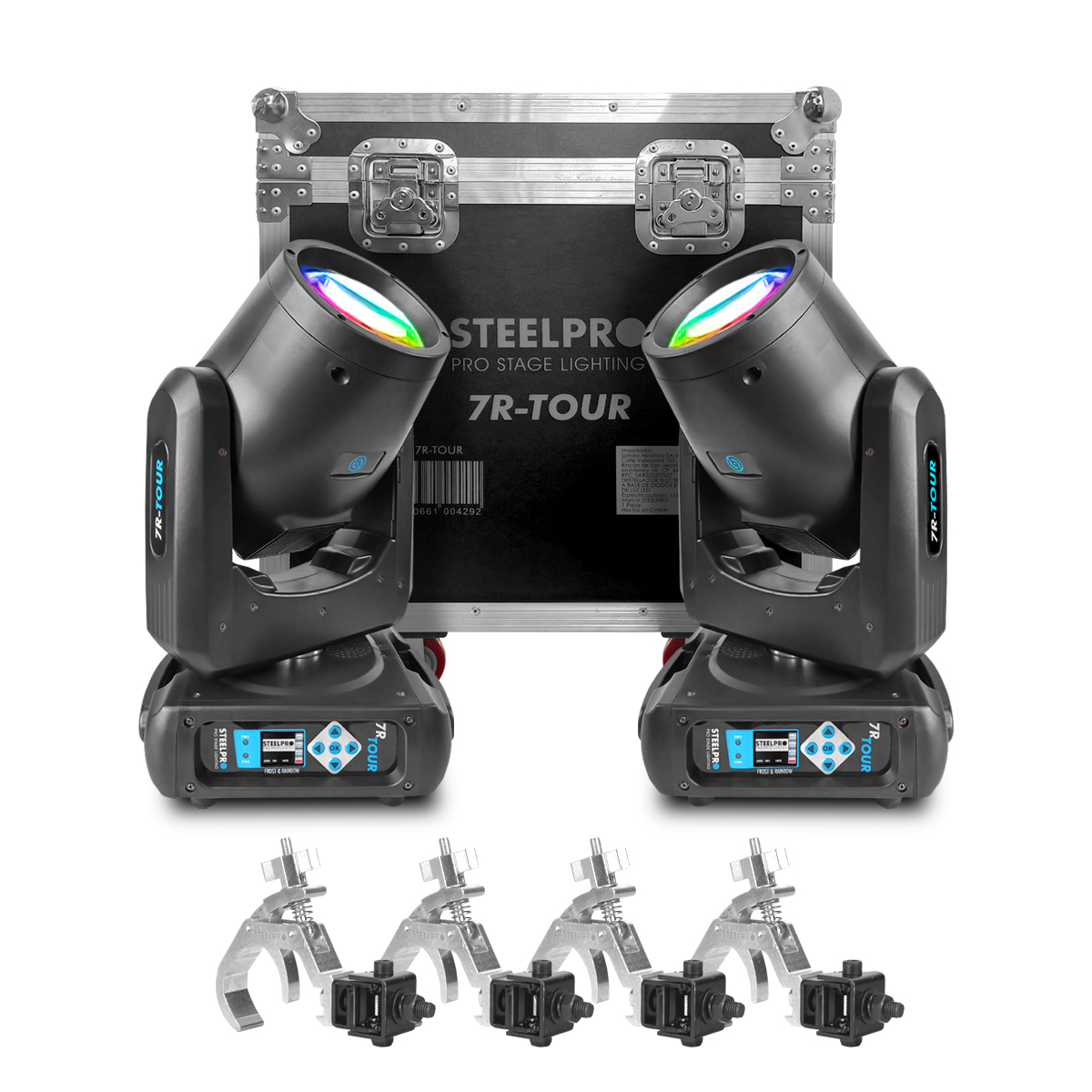 Foto 2 pulgar | Case Cabeza Movil Beam 7r Tour Dmx + Arcoiris Luz Escenario Dj Steelpro Gratis 4 Pro Clamps Steelpro