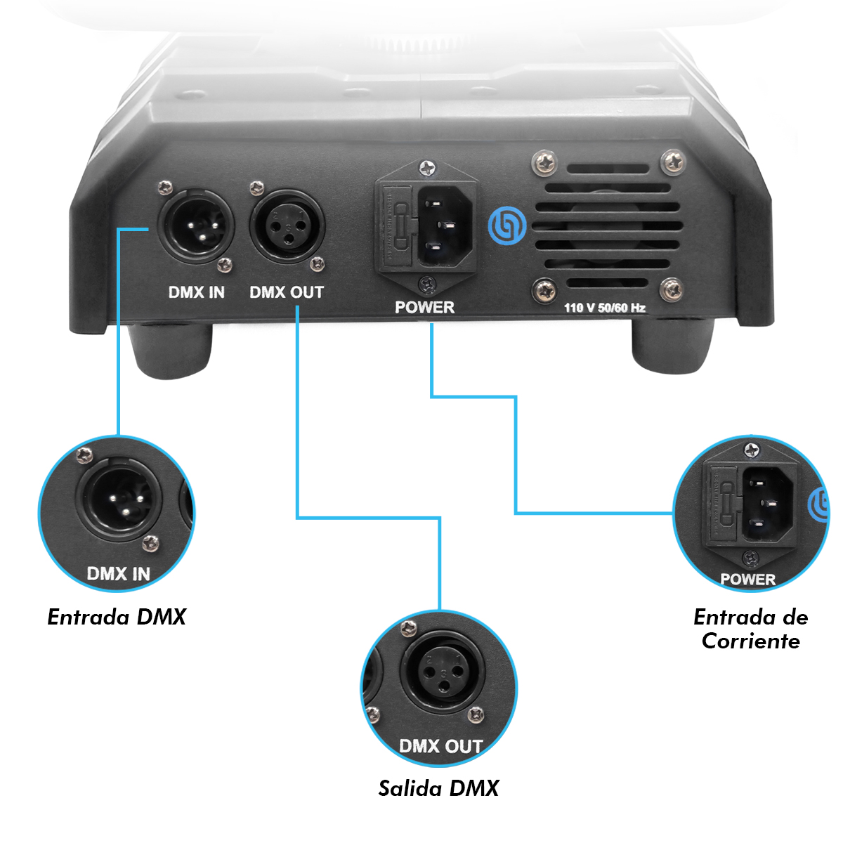 Foto 4 pulgar | Cabeza Móvil Led Beam Aro Smd 8x10 Steelpro Retroball Rgbw