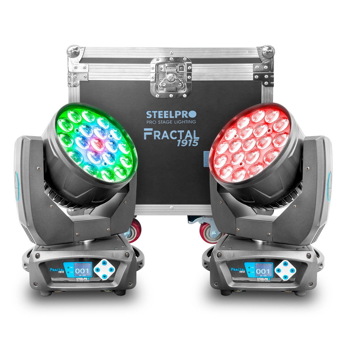 Foto 2 pulgar | Case Cabezas Robóticas Led 19x15w Rgbw Efecto Wash Steelpro
