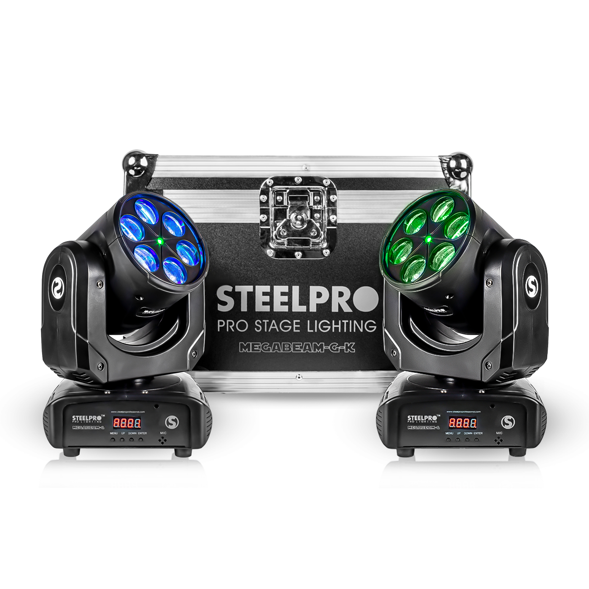 Foto 1 | Luces Led Profesional Case Con 2 Cabezas Robóticas Rgbw + Laser Verde Laser Azul Dj/escenario Dmx - Steelpro