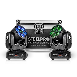 Foto 1 | Luces Led Profesional Case Con 2 Cabezas Robóticas Rgbw + Laser Verde Laser Azul Dj/escenario Dmx - Steelpro