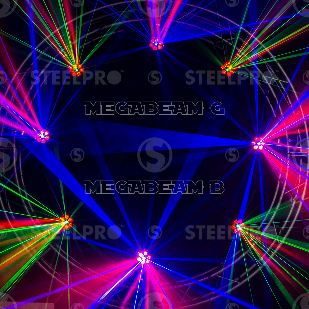 Foto 2 | Luces Led Profesional Case Con 2 Cabezas Robóticas Rgbw + Laser Verde Laser Azul Dj/escenario Dmx - Steelpro