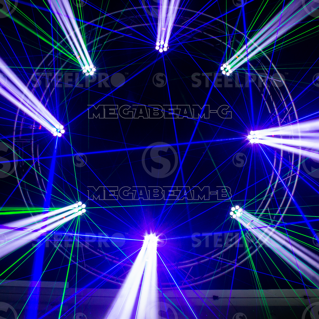 Foto 4 | Luces Led Profesional Case Con 2 Cabezas Robóticas Rgbw + Laser Verde Laser Azul Dj/escenario Dmx - Steelpro