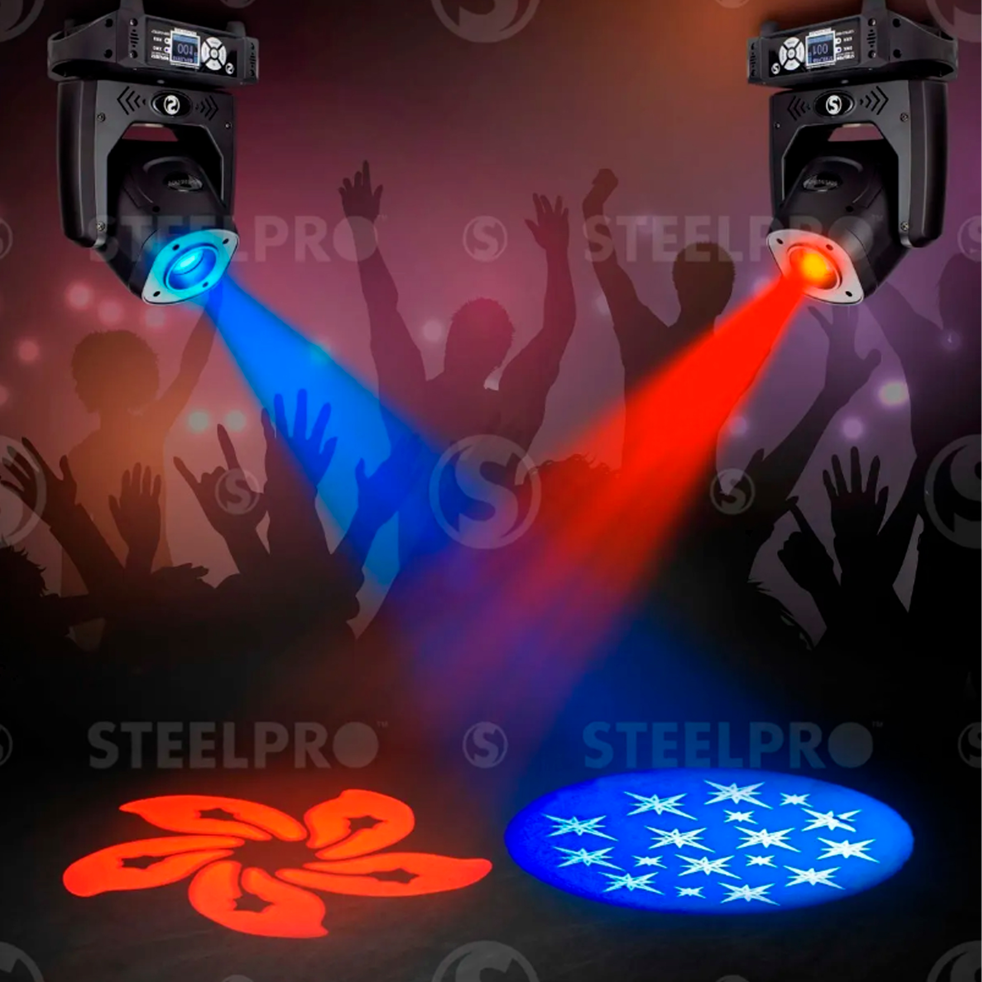 Foto 8 pulgar | Cabeza Movil Case 2pza 120w Prisma Gobo Rotatorio Steelpro