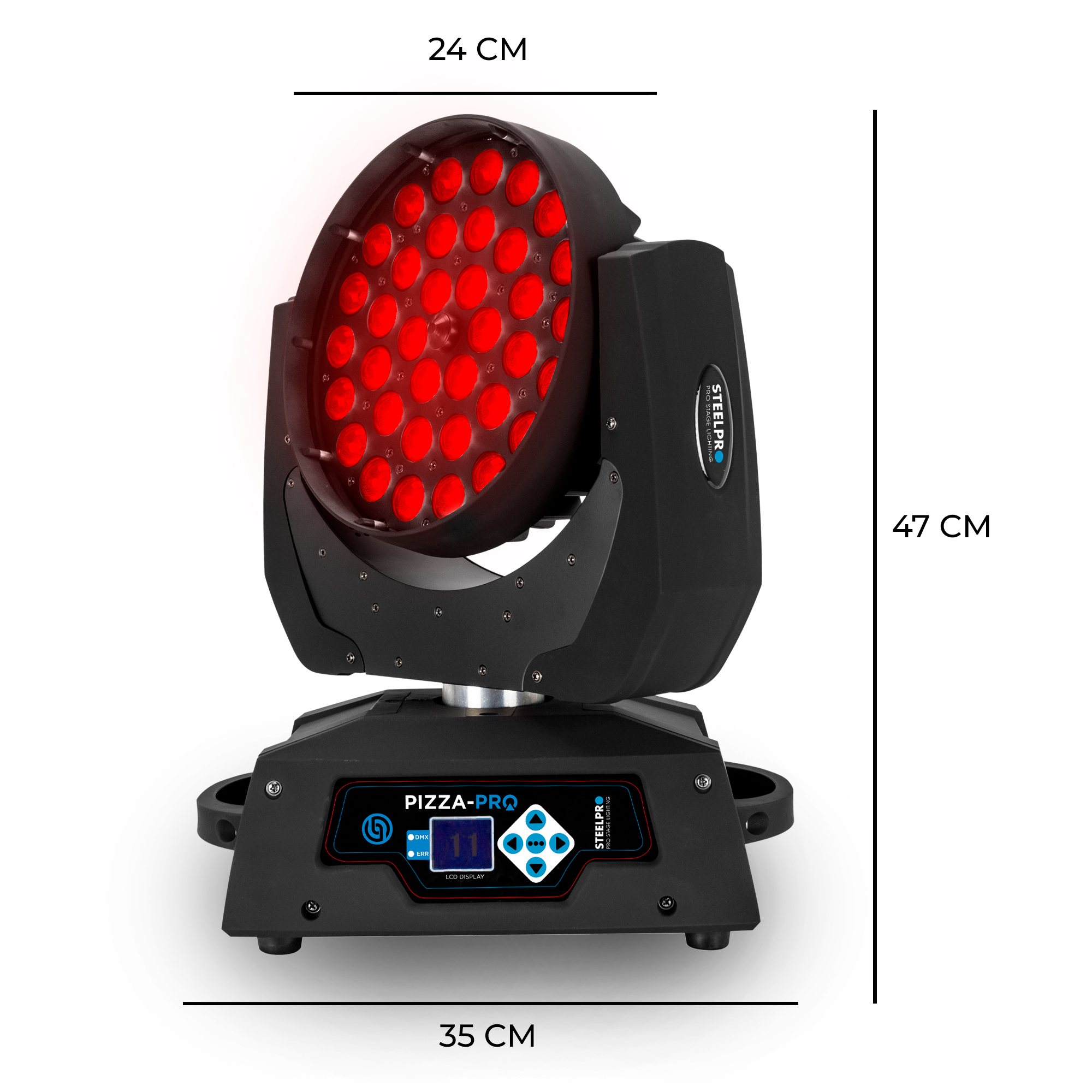 Foto 3 pulgar | Cabeza Robotica Led Wash/zoom Rgbw 36x15w Pizza-pro Steelpro